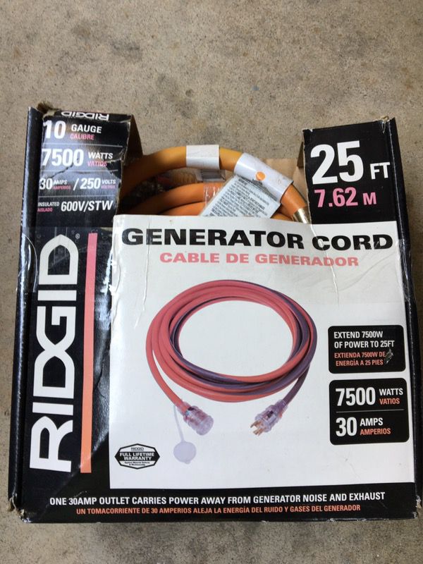 New Ridgid 25 feet 10/4 Generator Cord