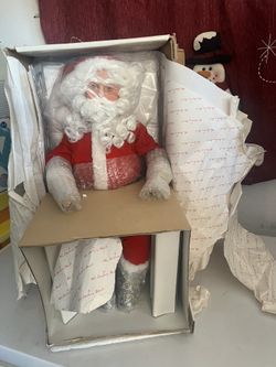Vintage  Porcelain Santa Claus Doll 