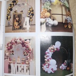 Langxun-Large Balloon,flowers Metal Arch New In Box.
