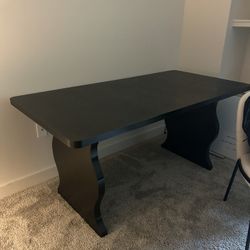 Modern Black Wood Dining Table 