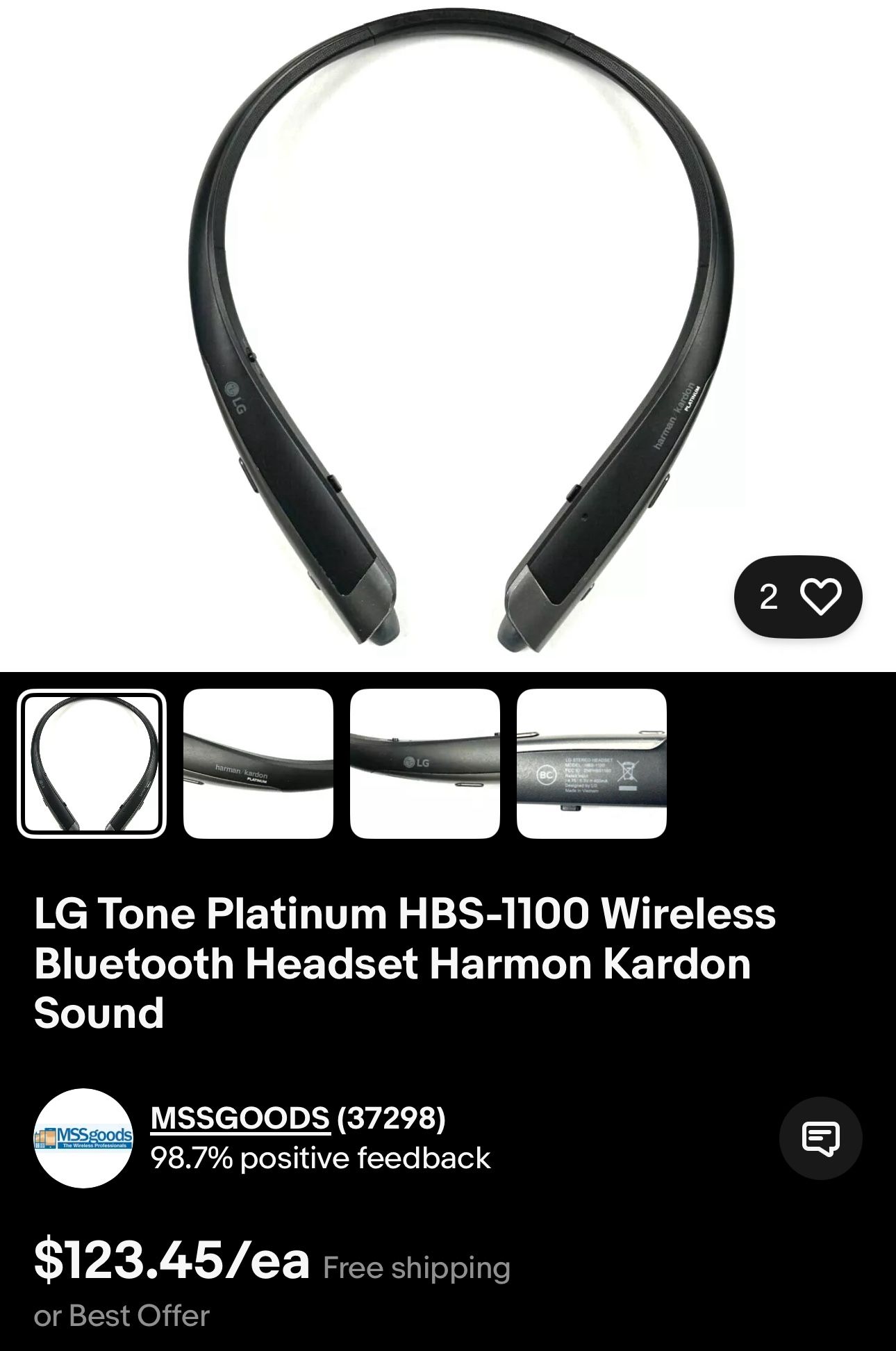 LG Tone Platinum HBS-1100 - Premium Wireless Stereo Headset