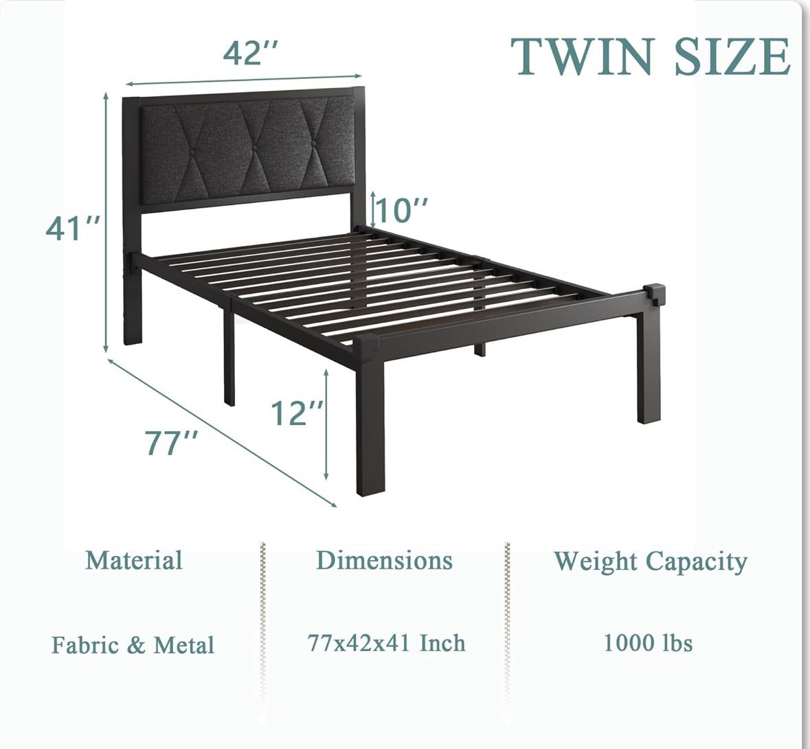 Twin Size Metal Bed Frame