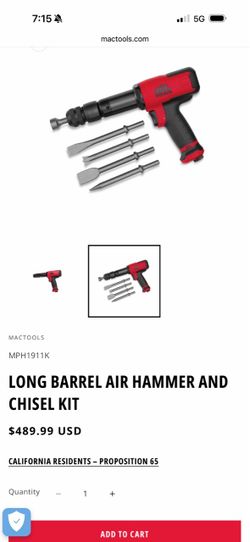 Mac Tools long barrel air hammer kit