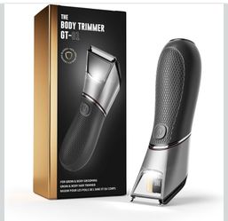 Body Hair Trimmer for Men: Mirror & LED Light, IPX7 Wet or Dry Pubic Hair Ball Trimmer - Ceramic Blade, No Nicks, 1-Hr USB-C Charge, Body Groomer with