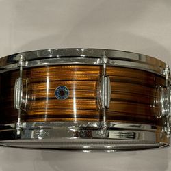 Zim-Gar 5.5x14" Snare Drum Bronze Swirl Wrap with Ludwig Hard Case