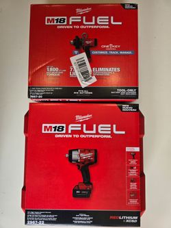Milwaukee M18 1in Impact Wrench With 1/2 Impact Wrench kit with 2 Batteries and Charger