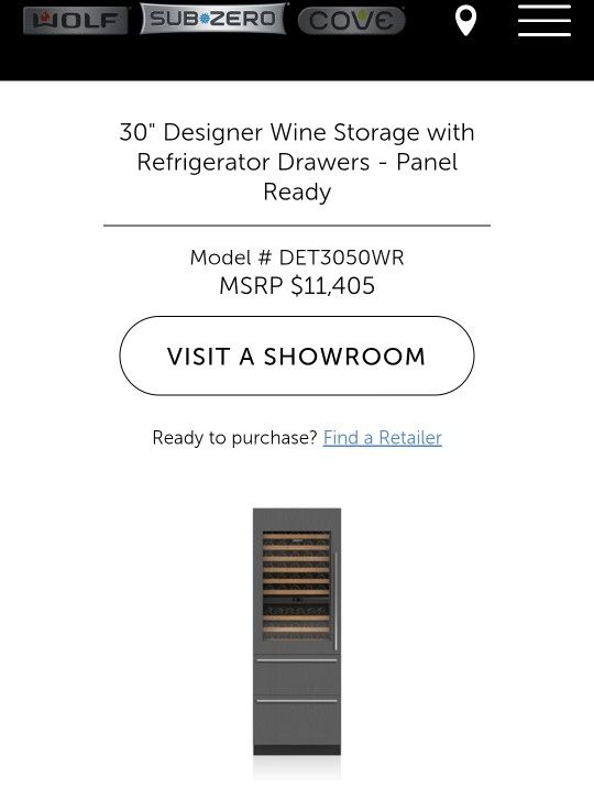 SubZero REFRIGERATOR/FREEZER  AND WINE COOLER