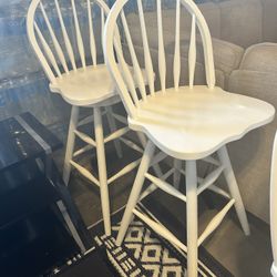 White Rotating Stools Hightop