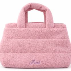 New Victoria’s Secret Pink Sherpa Tote Bag in Light Pink (16" x 13" x 6")