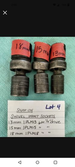 Vintage Snap-on Metric Impact Swivel Socket (Lot 4)