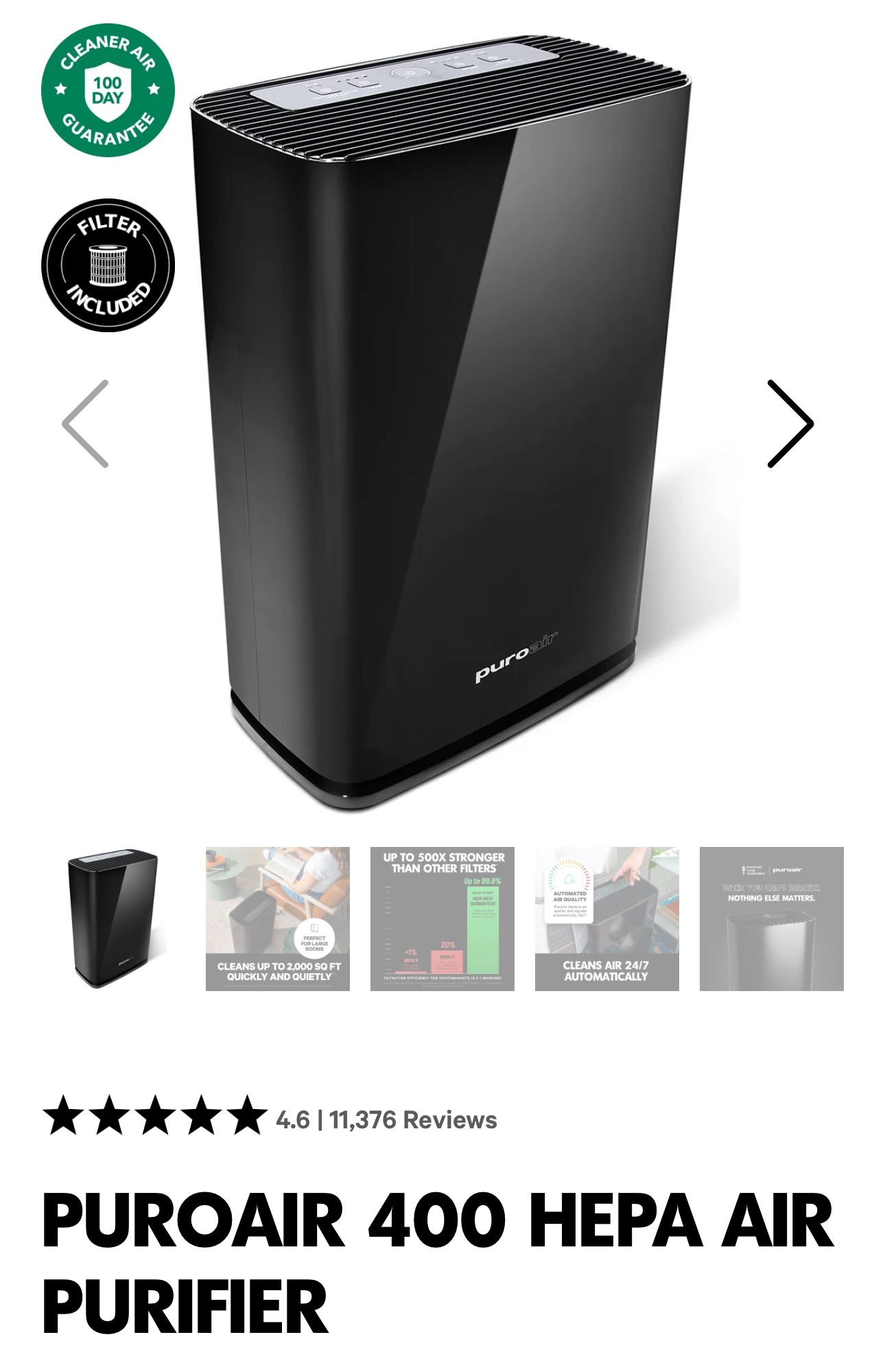 PUROAIR 400 HEPA AIR PURIFIER