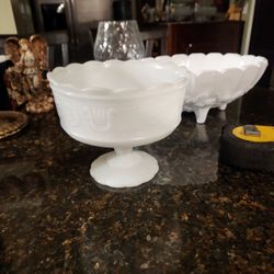 Milk Glass Pedestal Candy Dish