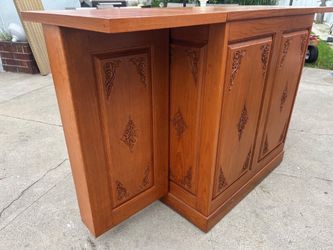 Solid teak wood portable bar