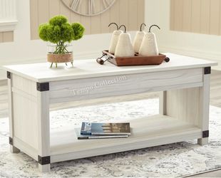 Lift Top Cocktail Table, Whitewash Color, SKU#10T172-9