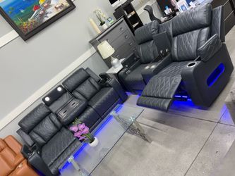 Power Recliner Sofa Set With LED Lights ✨✨✨
