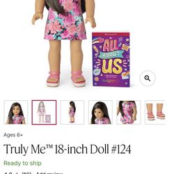 Brand New Authentic American Girl Truly Me 18” Doll #124 Never Used(Unopened) & Still In It’s Original Packaging 