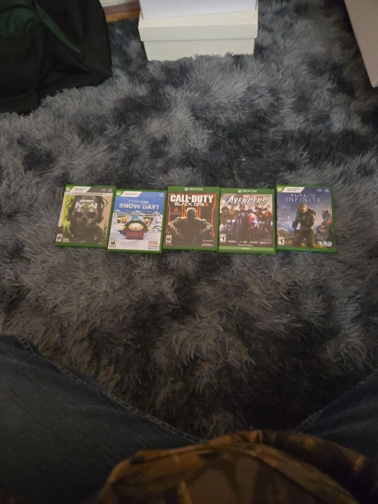 Video Games Like Halo Infinite, South Park The Snow Day, Call Of Duty Modern Warfare 2, Call Of Duty Black Opps 3 For Xbox One, Avengers For Xbox One