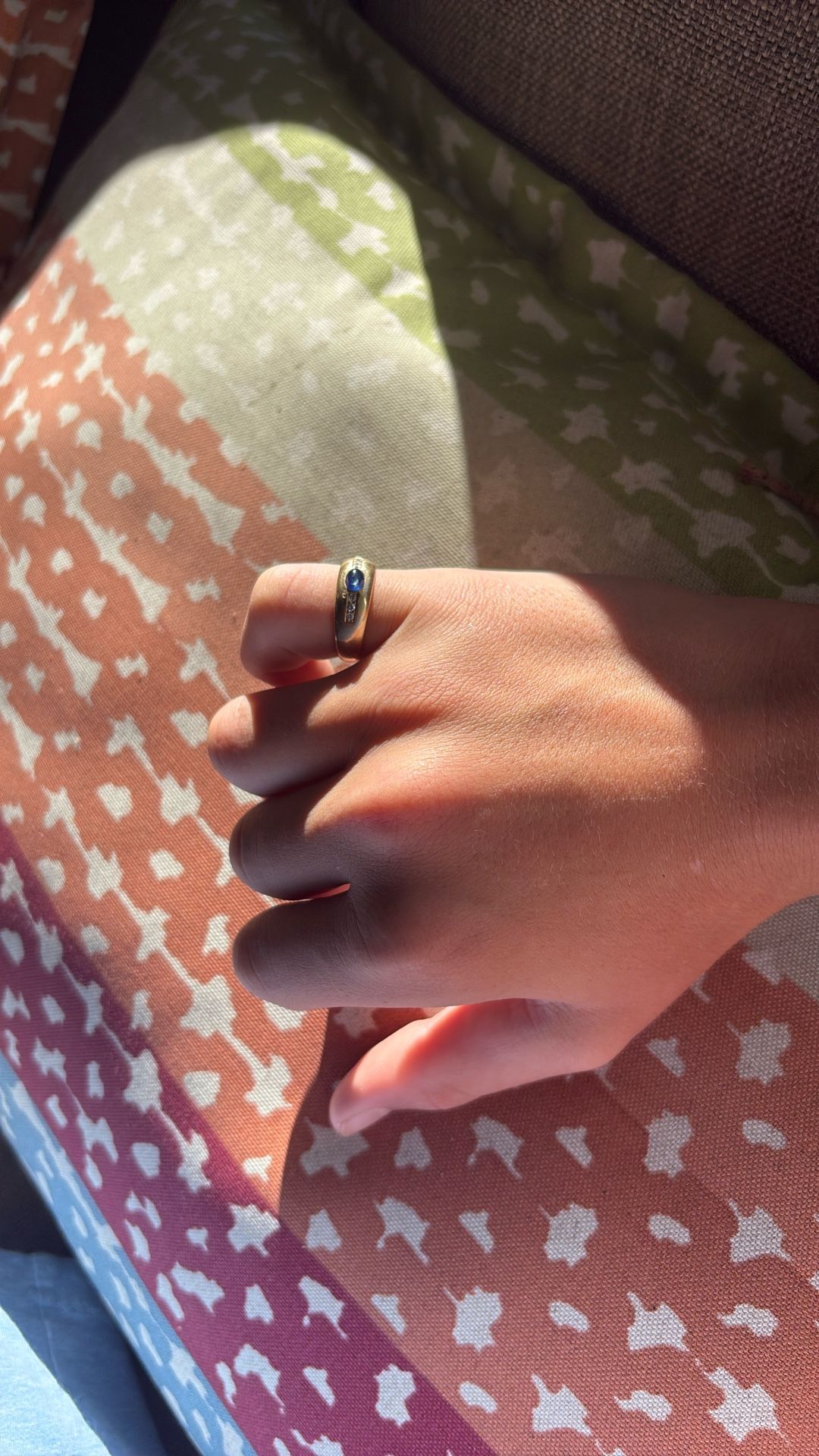 Solid 14k Gold Natural Diamond And Sapphire