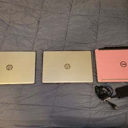 Lot Of 2 Used Hp Laptops & 1 Used Dell Laptop For Sale