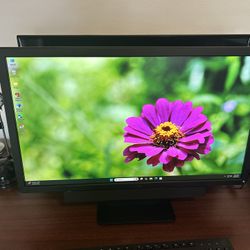 27" THIN DELL MONITOR WITH SOUND BAR, AND CABLES