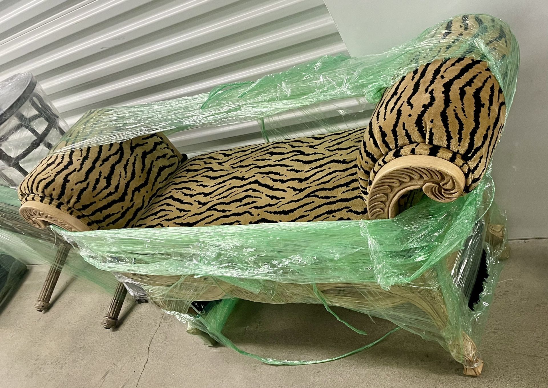 Animal Print Upholstered Bench-Tiger