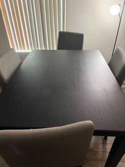 Black dining table