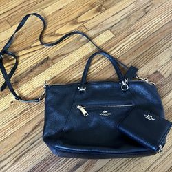 Black Leather Coach Purse And Wallet