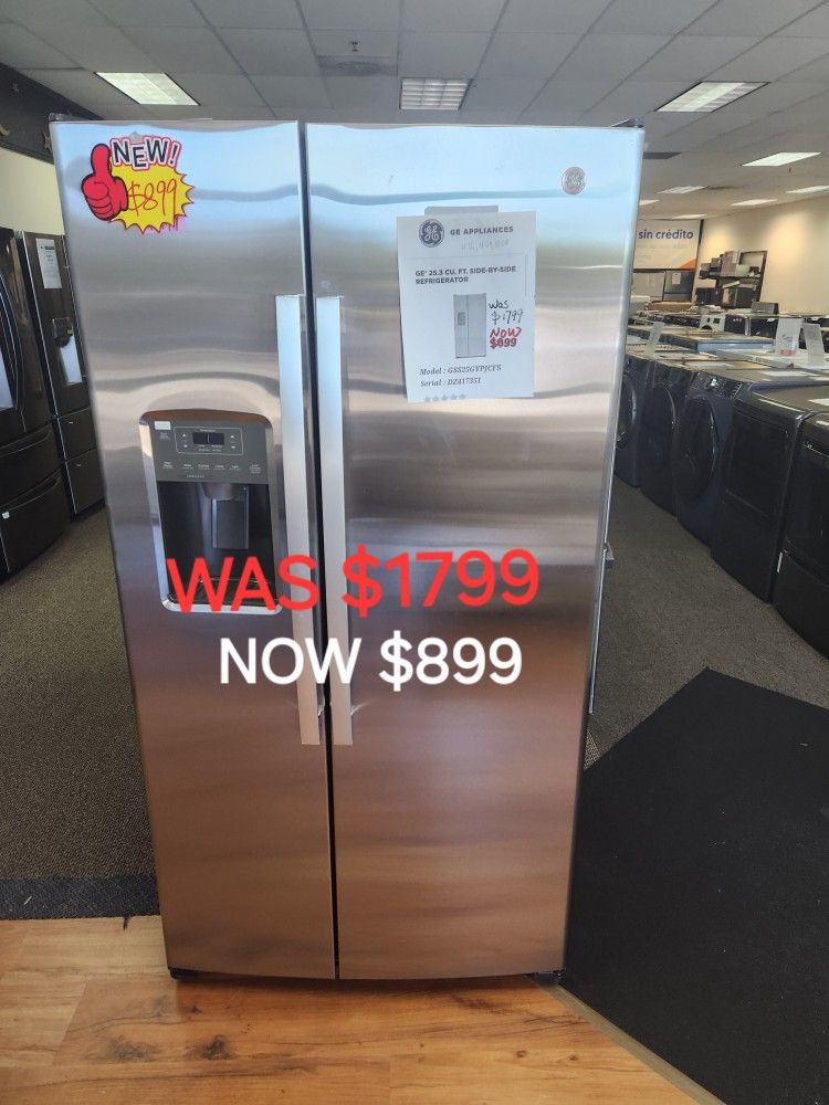 GE 25.3 CU. FT. SIDE BY SIDE REFRIGERATOR 