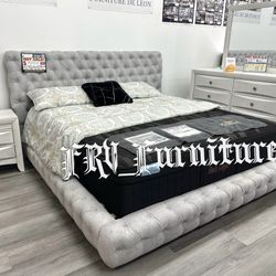 New King Bed Frame With Mattress