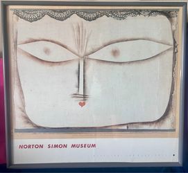 Large Framed Paul Klee Cat Art Poster – Norton Simon Museum (28x26)