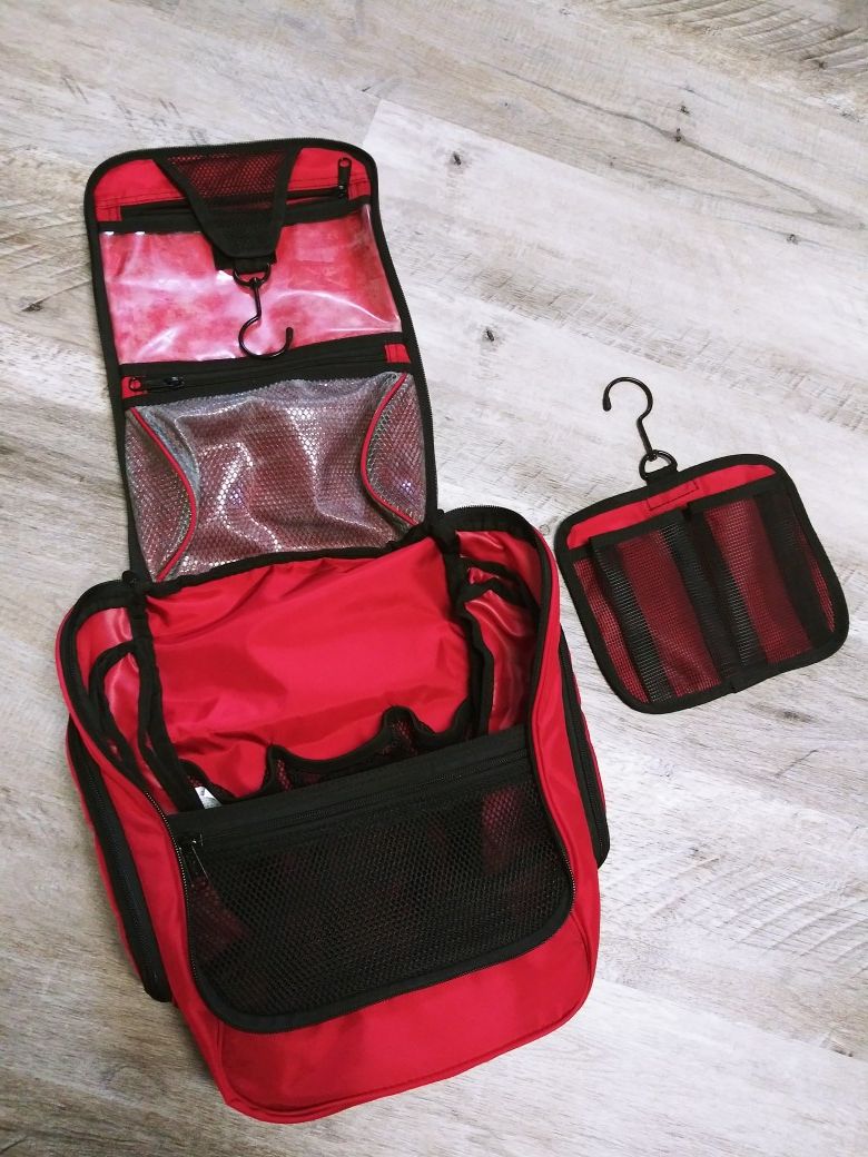 L.L. Bean Travel Toiletry Bag, Red, Lots of pockets!