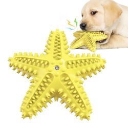 Pet Dog Chew Toys for Aggressive Chewers, Indestructible Pets Toy for Aggressive Chewer, Tough Chew Toys for Dogs, Squeak Sound (02 Starfish-Yellow)