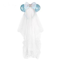 Disney Minnie Ears Headband With White Veil - Frozen