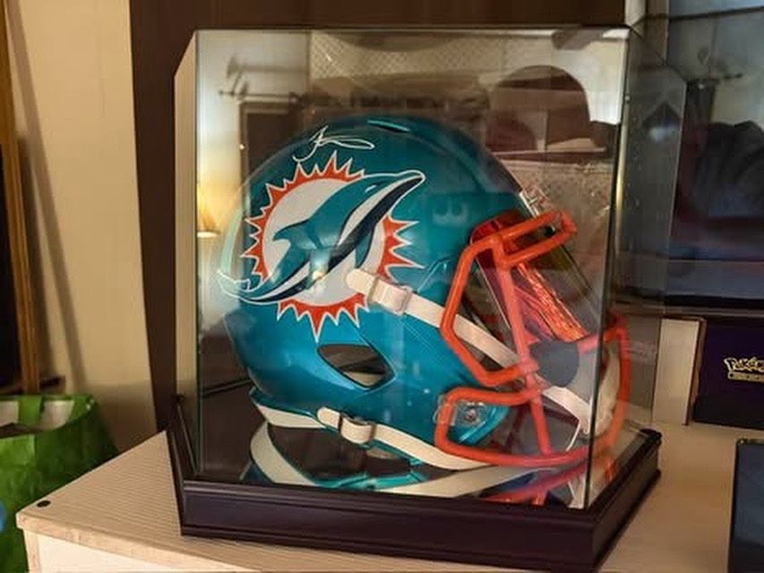 Tyreek Hill Full Size Signed Miami Dolphins Replica Helmet with Display Case COA Beckett