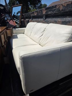 White leather couch