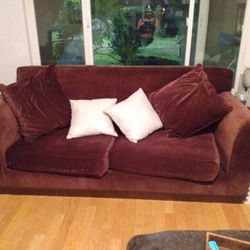 Purple Suede Couch And Loveseat