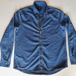 H&M Men's Denim Full Zip Long Sleeve Shirt Jacket Size M