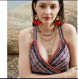 Bohemian Gold Plated Shell Charms Three Multi-layer Necklace Set