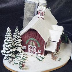 Vintage Danbury Mint John Deere Twin Pines Farm Barn Sculpture