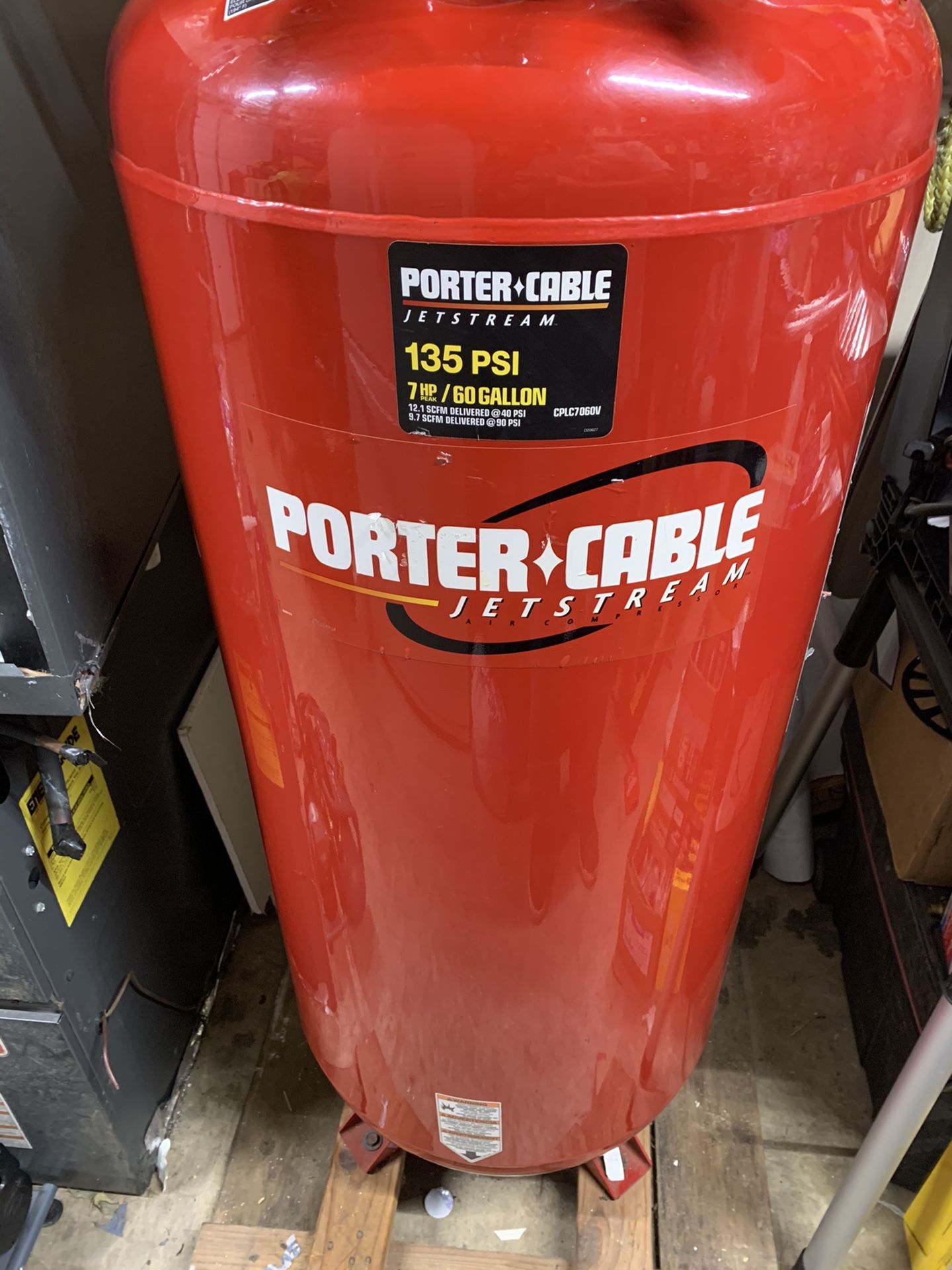 60 gallon Porter Cable shop air compressor