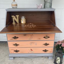 So Pretty Secretary Desk Coral Grey 