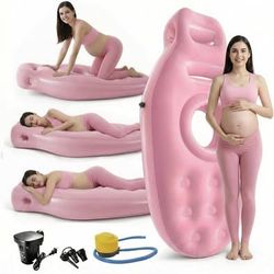 New,Brown,Inflatable Tummy Nest Pregnancy Pillow with Belly Hole, Belly Mattress for Pregnanc,Pool