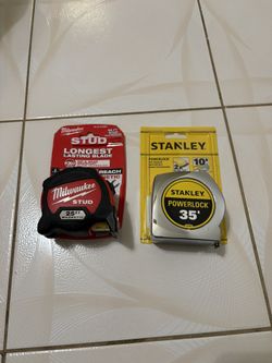 Tape Measure Stanley 35” Milwaukee 25”