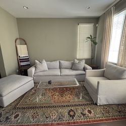 Living Spaces Couch & Ottoman