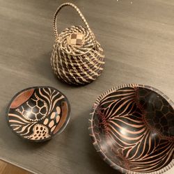 Bowls And Basket From Namibia