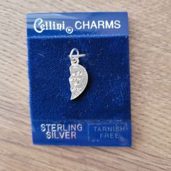 NEW! Half Heart Sterling Charm