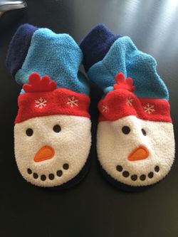 Toddler boys snowman slipper socks 12-24 months