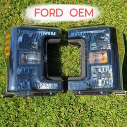 2019 F250 Super Duty Headlights Left and Right  Ford OEM Headlamp Set From Factory Black Out Edition , Also Fits 2017 2018 F350  F450