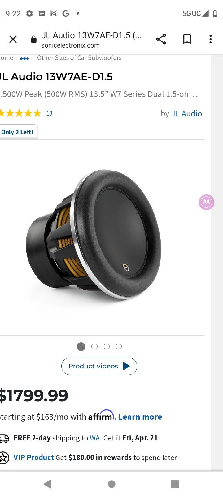 JL Audio Anniversary Edition W7 for Sale in Seattle, WA OfferUp