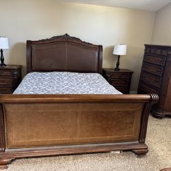 KING 6 piece bedroom set( dark oak)